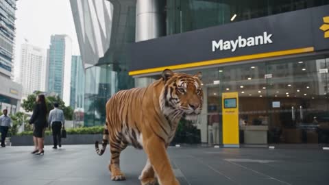 Storyboard shot 4: the tiger outside the bank branch